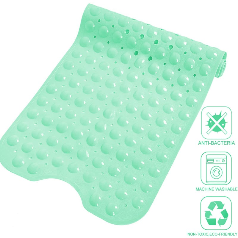 COMUSTER Anti Slip Extra Long Bathtub and Shower mat 39" x 16", Wet Floor Non-Slip for Elderly & Kids Bathroom, 30% Longer Bathtub Mats, 200 Suction Cups, Drain Holes, Machine Wash (Clear Blue) - Image 3